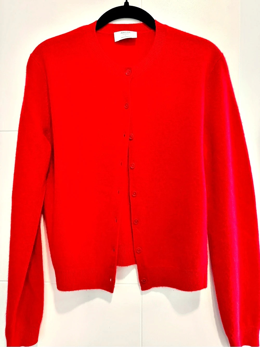 Aritzia Cashmere Cardigan in Red Size Small Like New